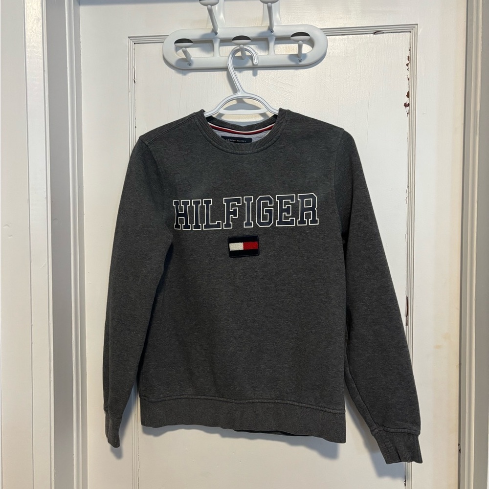 Tommy Hilfiger Women's Size XS Dark Grey Heritage Logo Crewneck Sweatshirt